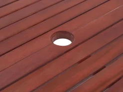 Beliani 6-Istuttava Akaasiapuinen Ulkoruokailuryhma Harmailla Pehmusteilla Toscana Hot