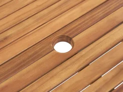 Beliani 6-Istuttava Akaasiapuinen Ulkoruokailuryhma Harmailla Pehmusteilla Java New