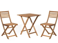 Beliani 2-Istuttava Bistrosetti Akaasia Vaalea Puu Fiji Shop