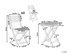 Beliani 2-Istuttava Bistrosetti Akaasia Vaalea Puu Fiji Shop