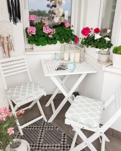 Beliani 2-Istuttava Bistrosetti Akaasia Valkoinen/Mintunvihrea Fiji Store