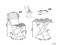 Beliani 2-Istuttava Bistrosetti Akaasia Valkoinen/Keltainen Fiji Shop