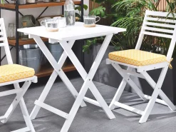 Beliani 2-Istuttava Bistrosetti Akaasia Valkoinen/Keltainen Fiji Shop