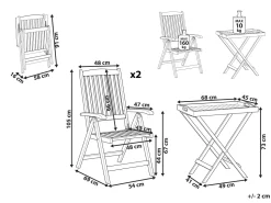 Beliani 2-Istuttava Bistrosetti Akaasia Tumma Puu Amantea Outlet
