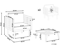 Beliani 2-Istuttava Bistrosetti Akaasiapuu Valkoinen Baratti Clearance