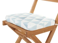 Beliani 2-Istuttava Bistrosetti Akaasia Vaalea Puu/Sininen Fiji Best