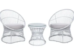 Beliani 2-Istuttava Bistrosetti Polyrottinki Luonnonvalkoinen Mesyna Sale