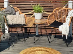 Beliani 2-Istuttava Bistrosetti Polyrottinki Luonnonvari Tropea Ii Flash Sale