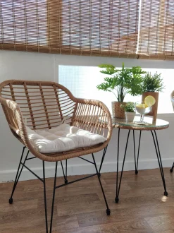 Beliani 2-Istuttava Bistrosetti Polyrottinki Luonnonvari Tropea Ii Flash Sale