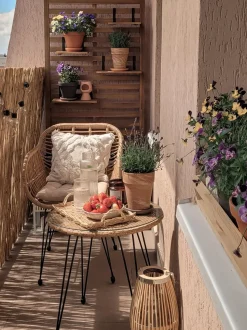 Beliani 2-Istuttava Bistrosetti Polyrottinki Luonnonvari Tropea Ii Flash Sale