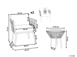 Beliani 2-Istuttava Bistrosetti Polyrottinki Vaaleanruskea Gargano Best