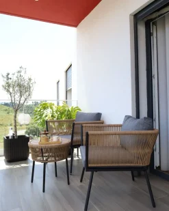 Beliani 2-Istuttava Bistrosetti Polyrottinki Vaaleanruskea Gargano Best