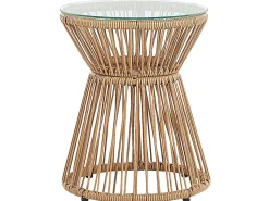 Beliani 2-Istuttava Bistrosetti Polyrottinki Luonnonvari Trestina New