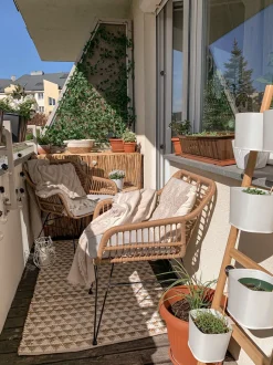 Beliani 2-Istuttava Bistrosetti Polyrottinki Luonnonvari Trestina New