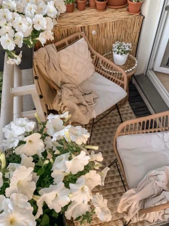 Beliani 2-Istuttava Bistrosetti Polyrottinki Luonnonvari Trestina New