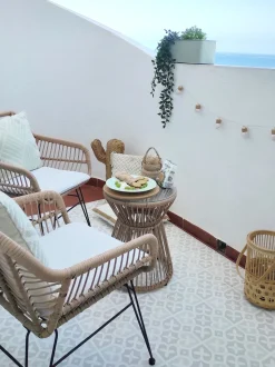 Beliani 2-Istuttava Bistrosetti Polyrottinki Luonnonvari Trestina New