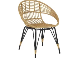 Beliani 2-Istuttava Bistrosetti Polyrottinki Luonnonvari/Musta Pellaro Fashion