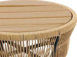 Beliani 2-Istuttava Bistrosetti Polyrottinki Luonnonvari Gargano Clearance