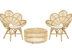 Beliani 2-Istuttava Bistrosetti Rottinki Luonnonvari Florentine/Limni New