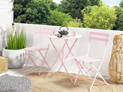 Beliani 2-Istuttava Bistrosetti Teras Pastellipinkki Fiori Sale