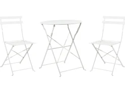Beliani 2-Istuttava Bistrosetti Teras Valkoinen Fiori Store