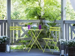 Beliani 2-Istuttava Bistrosetti Teras Limenvihrea Fiori Clearance