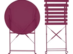 Beliani 2-Istuttava Bistrosetti Teras Viininpunainen Fiori Shop