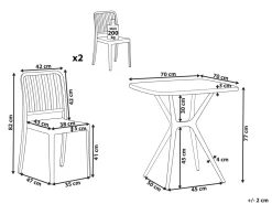 Beliani 2-Istuttava Bistrosetti Valkoinen Sersale Online