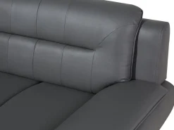 Beliani 3-Istuttava Harmaa Keinonahkainen Sohva Leira Clearance