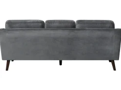 Beliani 3-Istuttava Harmaa Samettisohva Lokka Online