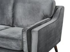 Beliani 3-Istuttava Harmaa Samettisohva Lokka Online