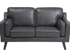 Beliani 2-Istuttava Harmaa Tekonahkainen Sohva Lokka Shop