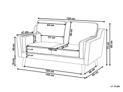 Beliani 2-Istuttava Harmaa Tekonahkainen Sohva Lokka Shop