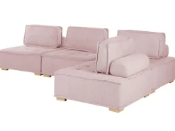 Beliani 4-Istuttava Kulmamoduulisohva Vaaleanpunainen Tibro Store