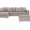 Beliani 5-Istuttava Kulmasohva Ja Rahi Kangas Oikeak. Beige Oslo Store