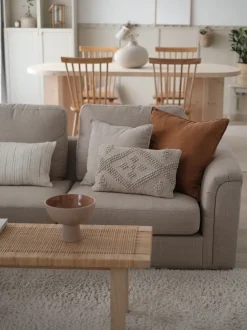 Beliani 5-Istuttava Kulmasohva Ja Rahi Kangas Oikeak. Beige Oslo Store