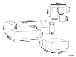 Beliani 2-Istuttava Kulmasohva Ja Rahi Pellava Oikeak. Beige Aprica Shop