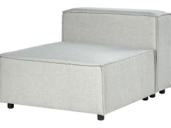 Beliani 3-Istuttava Kulmasohva Ja Rahi Pellava Vasenk. Vaaleanharmaa Aprica New