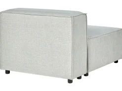 Beliani 3-Istuttava Kulmasohva Ja Rahi Pellava Vasenk. Vaaleanharmaa Aprica New