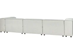 Beliani 3-Istuttava Kulmasohva Ja Rahi Pellava Vasenk. Vaaleanharmaa Aprica New