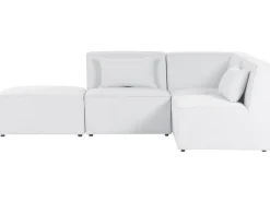 Beliani 3-Istuttava Kulmasohva Ja Rahi Vakosametti Vasenk. Luonnonvalkoinen Lemvig Hot