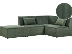 Beliani 3-Istuttava Kulmasohva Ja Rahi Vakosametti Vasenk. Tummanvihrea Lemvig Sale