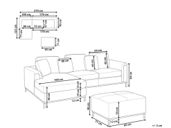 Beliani 5-Istuttava Kulmasohva Ja Rahi Nahka Oikeak. Ruskea Oslo Fashion