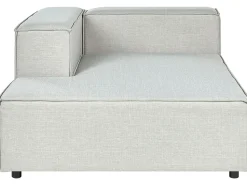 Beliani 3-Istuttava Kulmasohva Ja Rahi Pellava Oikeak. Vaaleanharmaa Aprica Store