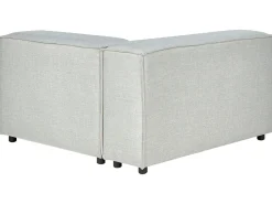 Beliani 3-Istuttava Kulmasohva Ja Rahi Pellava Oikeak. Vaaleanharmaa Aprica Store