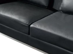 Beliani 5-Istuttava Kulmasohva Ja Rahi Nahka Vasenk. Musta Oslo Online