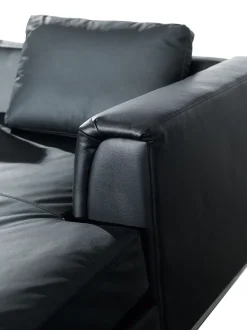 Beliani 5-Istuttava Kulmasohva Ja Rahi Nahka Vasenk. Musta Oslo Online