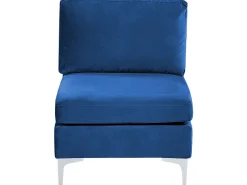 Beliani 6-Istuttava Kulmasohva Ja Rahi Sametti Vasenk. Laivastonsininen Evja Shop