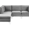 Beliani 4-Istuttava Kulmasohva Ja Rahi Sametti Oikeak. Harmaa Evja Cheap