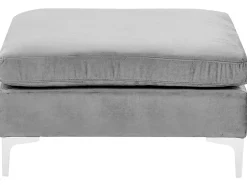 Beliani 4-Istuttava Kulmasohva Ja Rahi Sametti Oikeak. Harmaa Evja Cheap